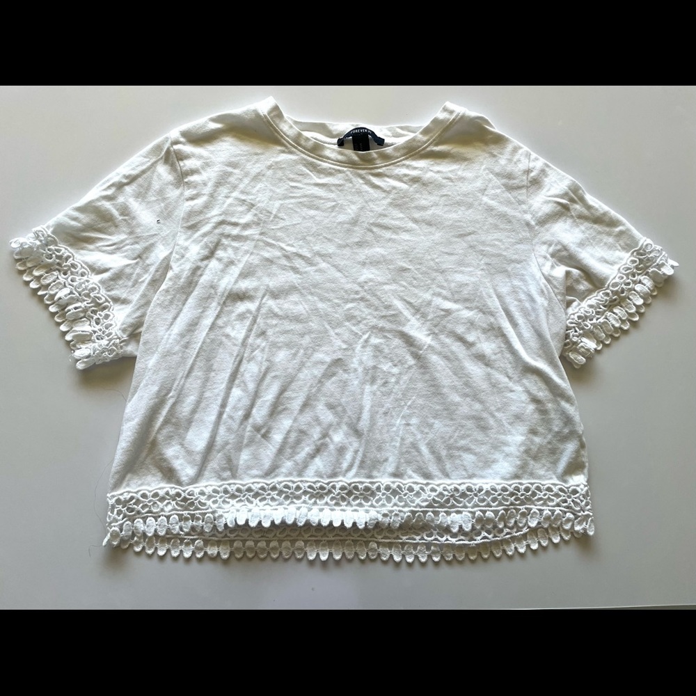 Forever 21 White Crop Top